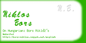 miklos bors business card